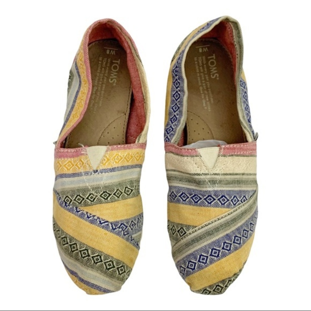 Toms Nepal Print Classic Slip On Canvas Aztec Shoes Women’s Size 8